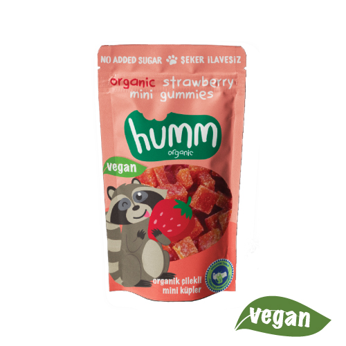 Humm Organik Çilekli Mini Küpler (30 gr)