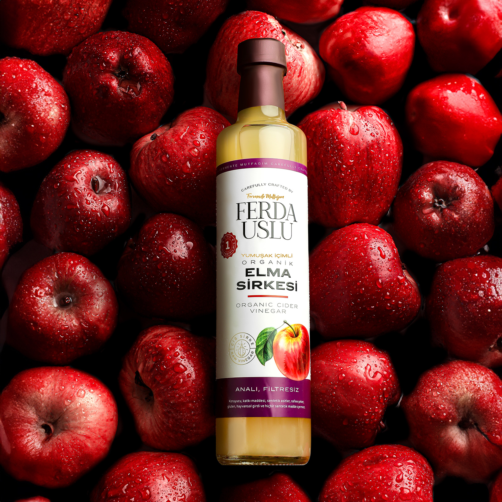 Fermente Mutfağım Organik Elma Sirkesi (500 ml)