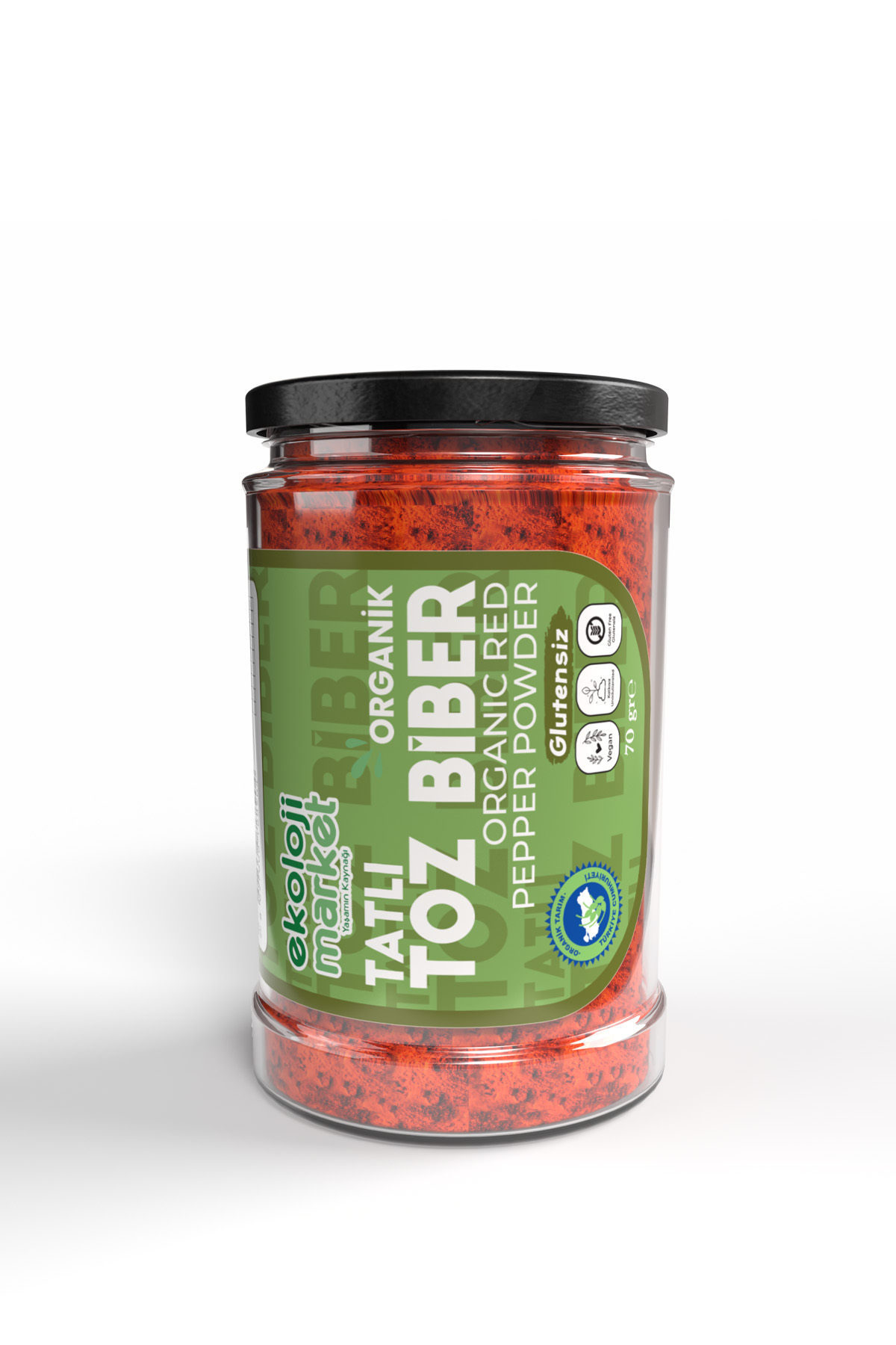 Ekoloji Market  Organik Glutensiz Kavanoz Toz Biber- Tatlı 70 gr