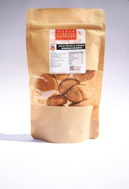 Pişman Etmeyen Lezzetler Sorgum Unlu Antep Fıstıklı Üzümlü Kurabiye