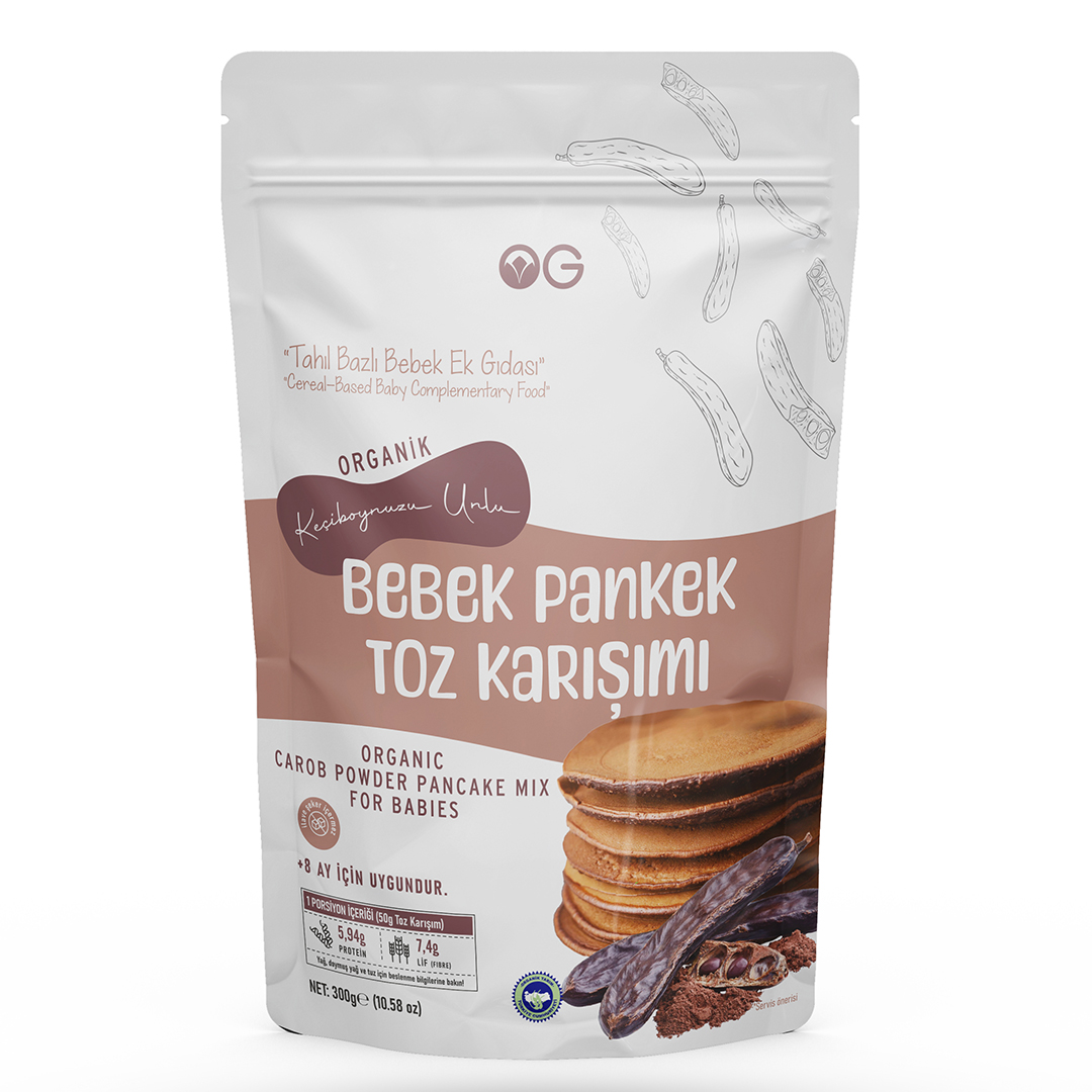 Organik Gurmem Organik Keçiboynuzu Unlu Bebek Pankek Toz Karışımı 300 Gr +8 Ay