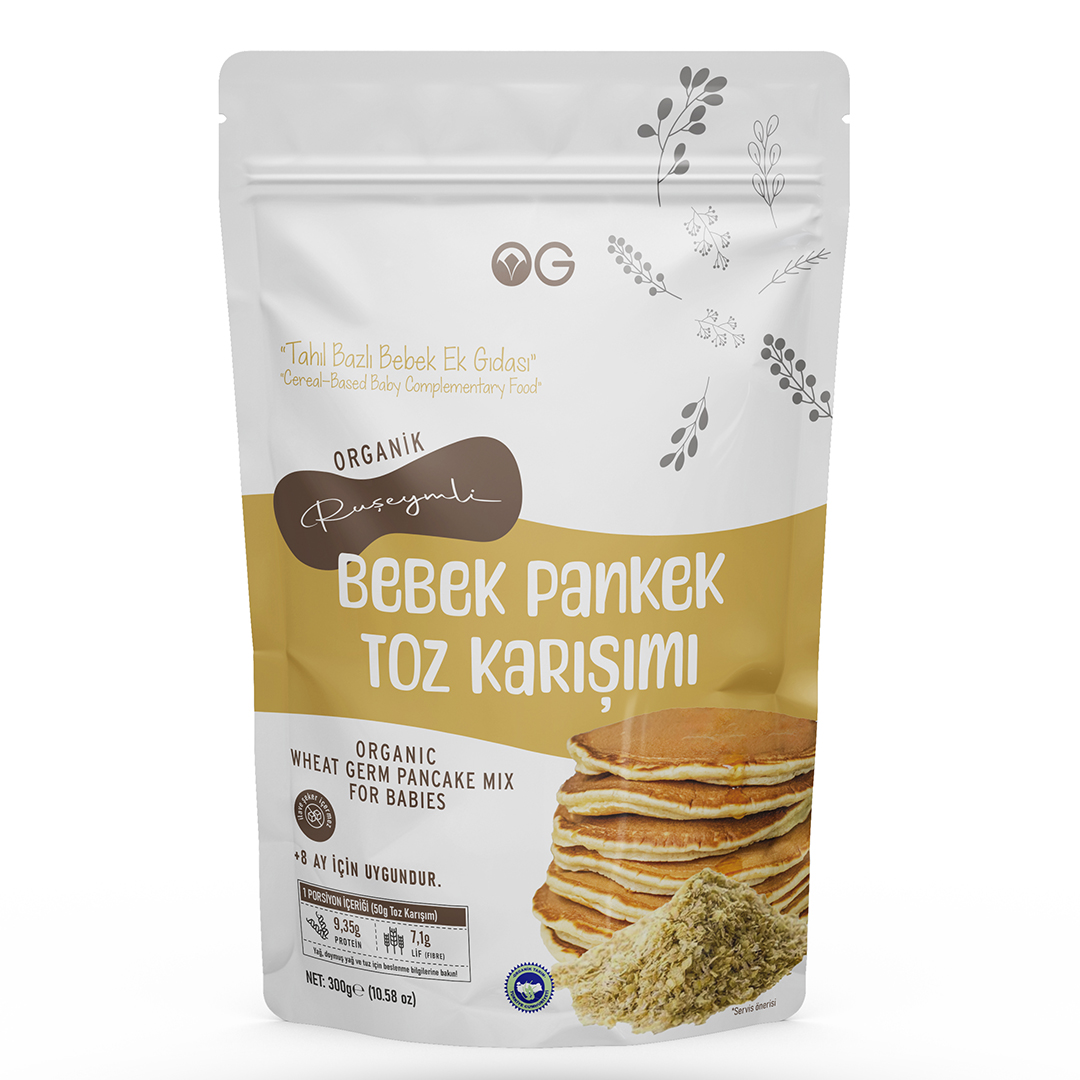 Organik Gurmem Organik Ruşeymli Bebek Pankek Toz Karışımı 300 Gr +8 Ay