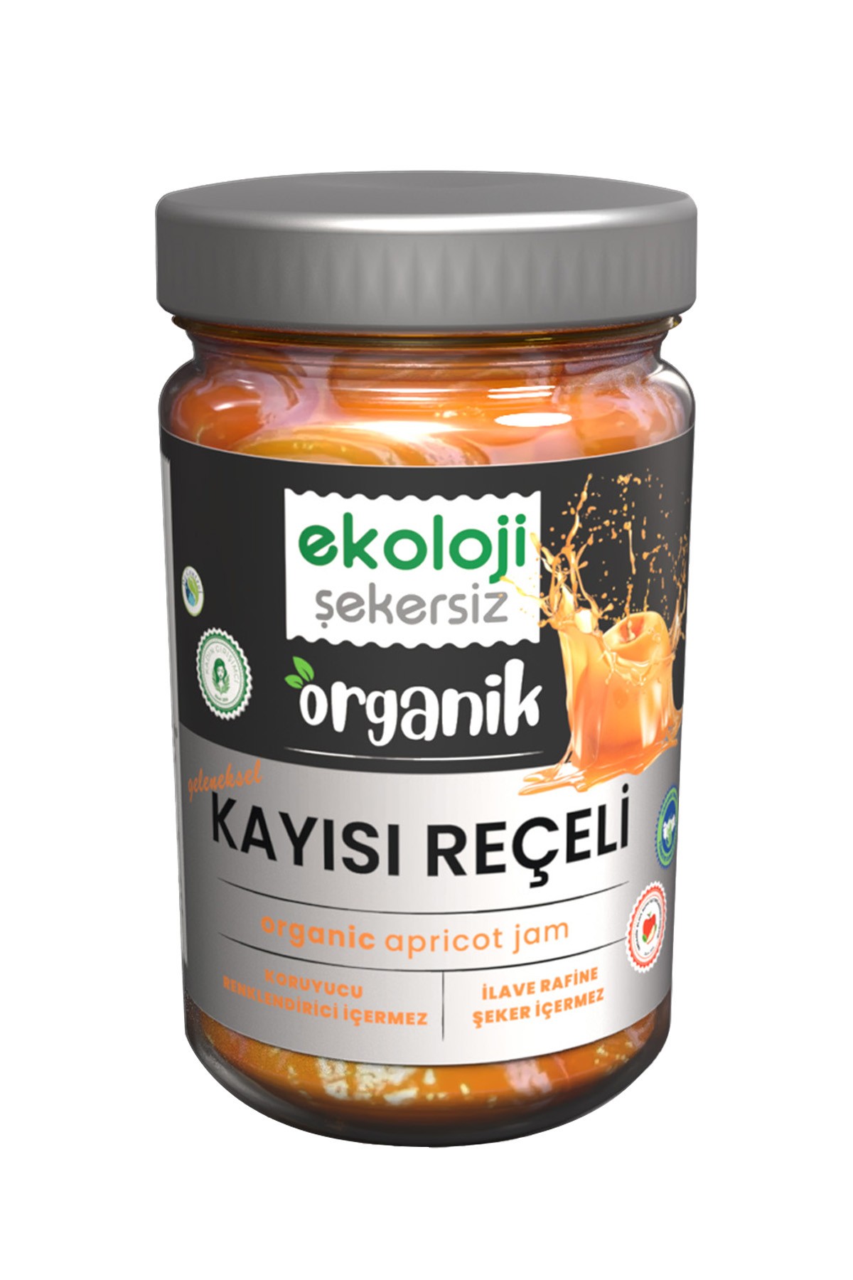 Ekoloji Market Organik Glutensiz Şekersiz Kayısı Reçeli 380 gr