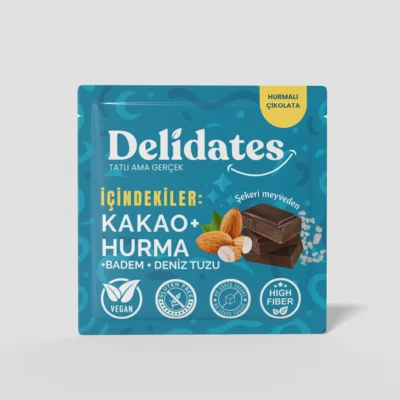 Delidates Bademli & Deniz Tuzlu Hurmalı Bitter Çikolata 40 Gr