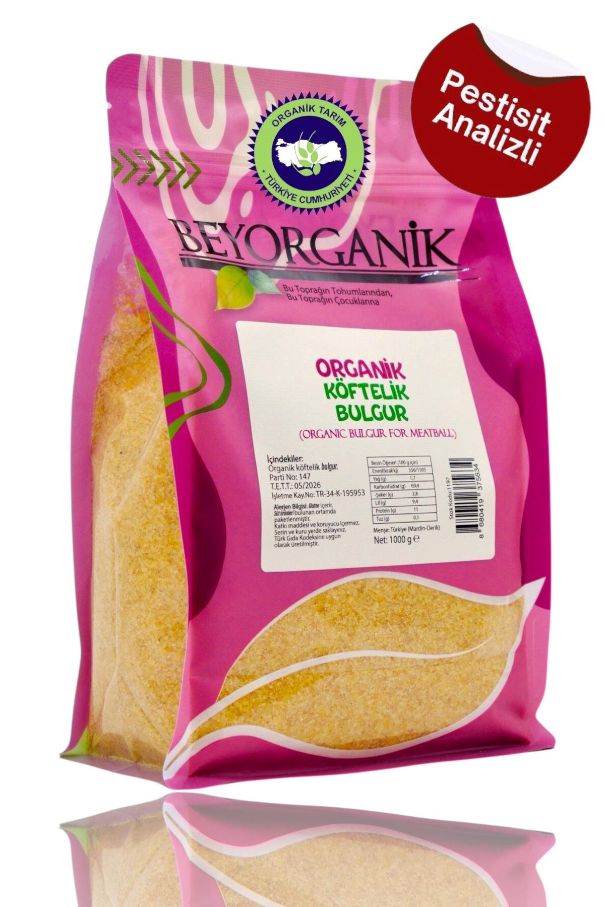 Organik Köftelik Bulgur 1kg (Pestisit ve Aflatoksin Analizli)