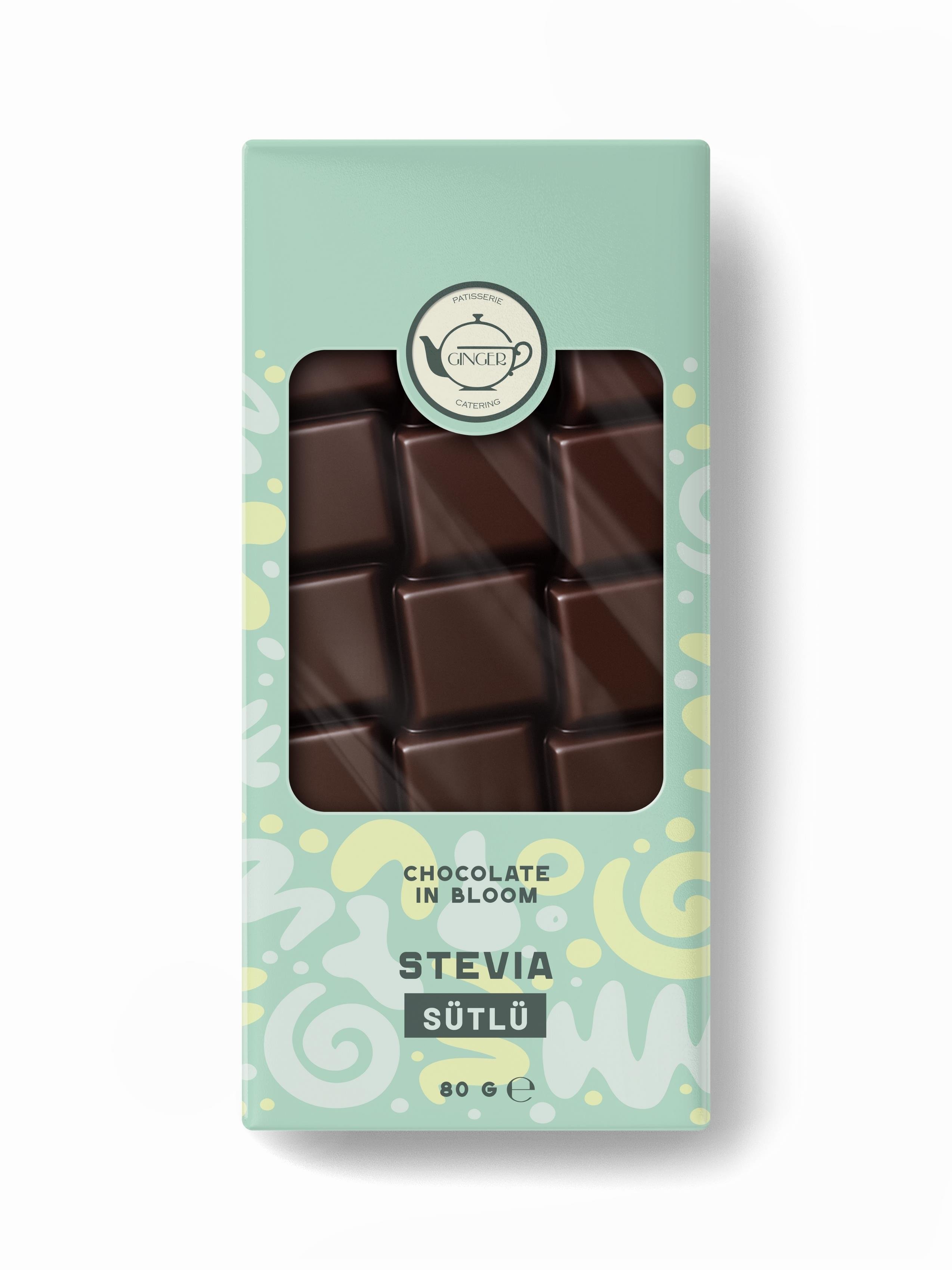 Chocolate In Bloom Stevia Sütlü Tablet Çikolata (80 gr)