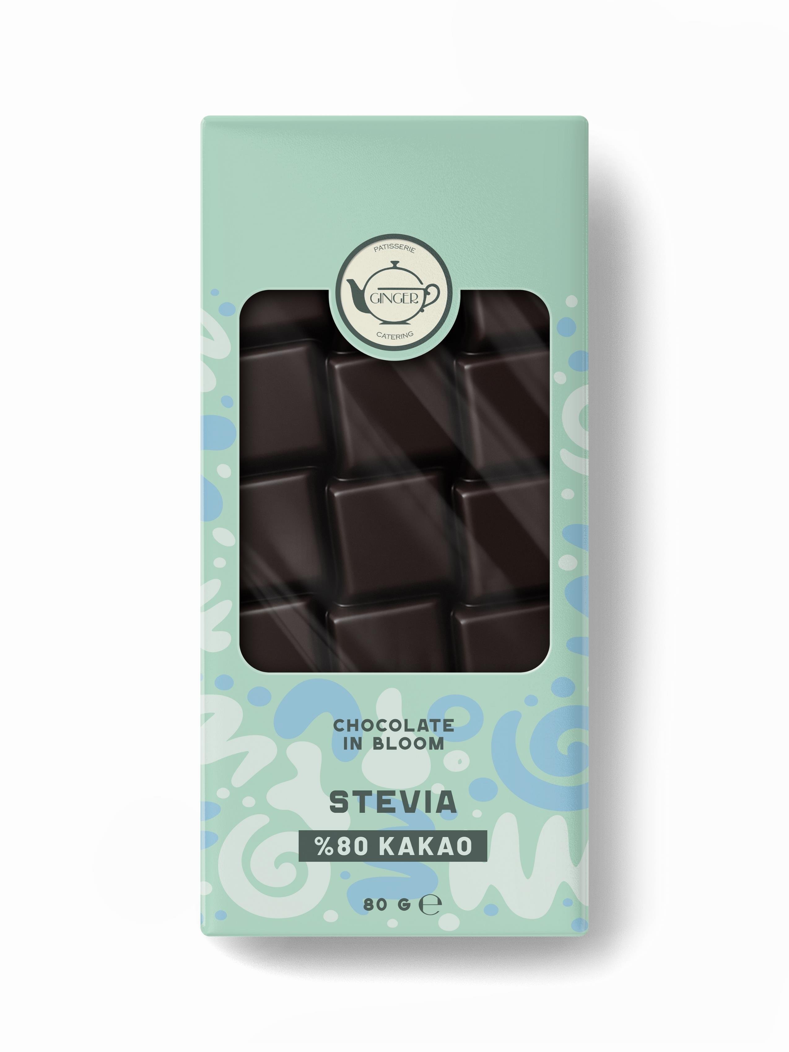 Chocolate In Bloom Stevia %80 Bitter Tablet Çikolata (80 gr)