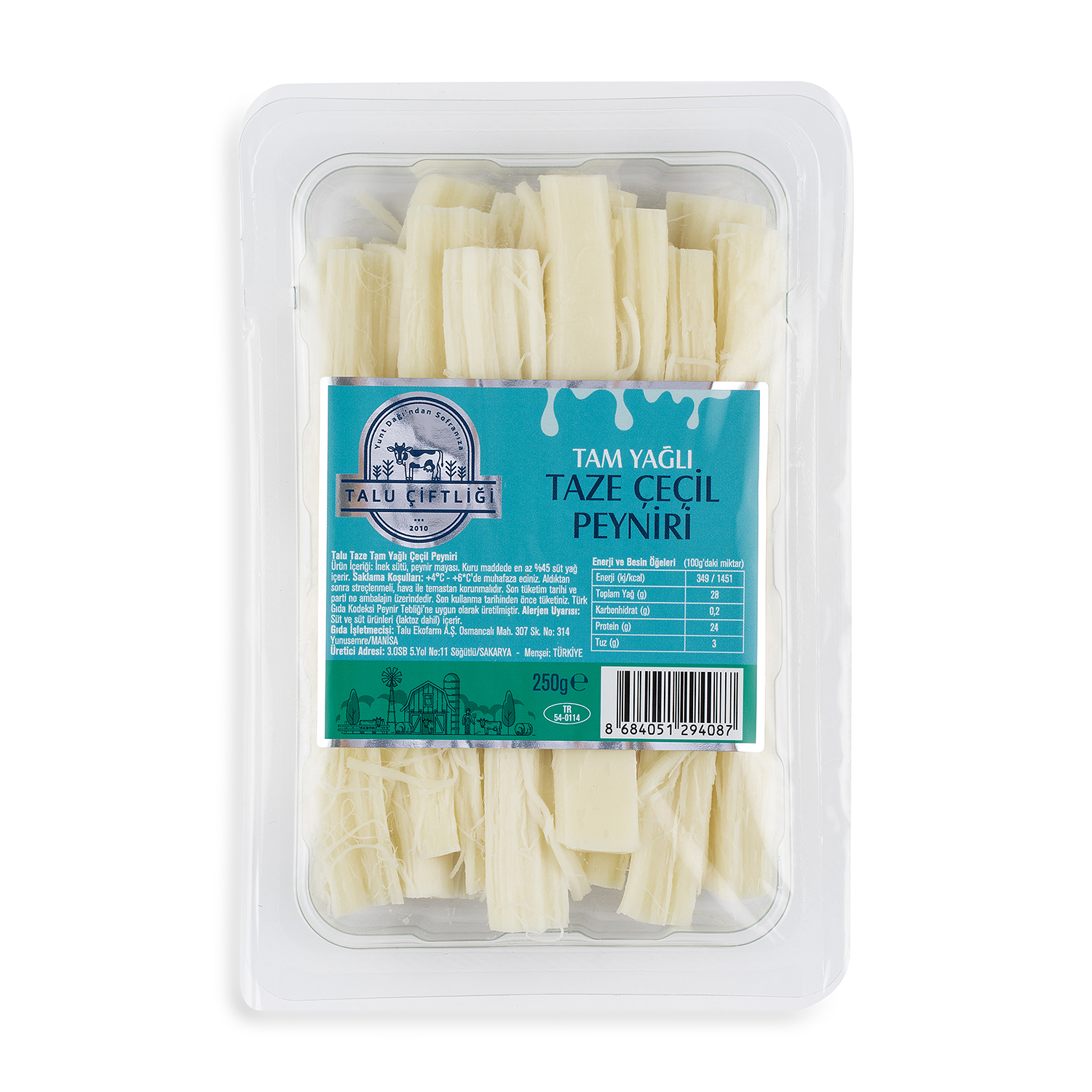 Talu Çiftliği Taze Çeçil Peyniri Tam Yağlı (250 GR)