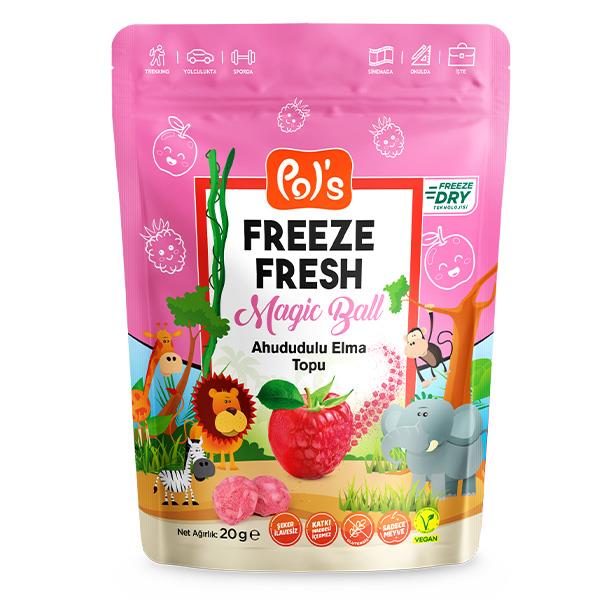 Pol’s Freeze Fresh Dondurularak Kurutulmuş Magic Ball Ahududulu Elma Topu 20 Gr