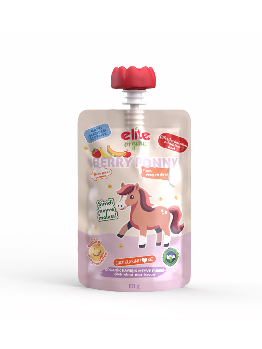 Organik Gurmem Berry Pony Organik Karışık Meyve Püresi 110 Gr