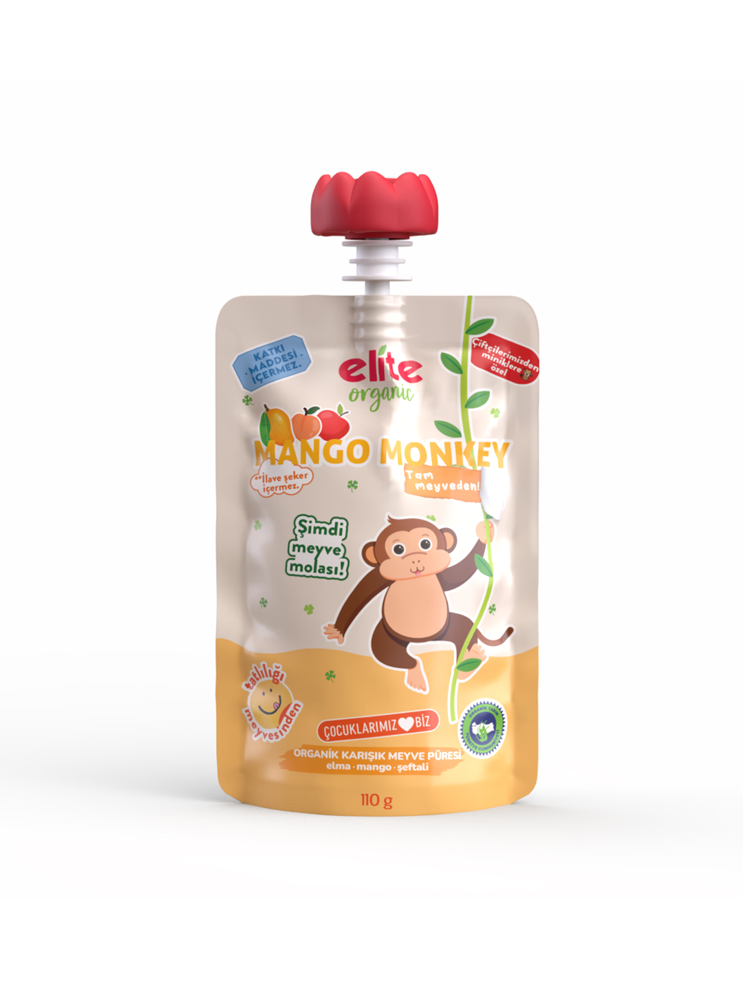 Organik Gurmem Mango Monkey Organik Karışık Meyve Püresi 110 Gr