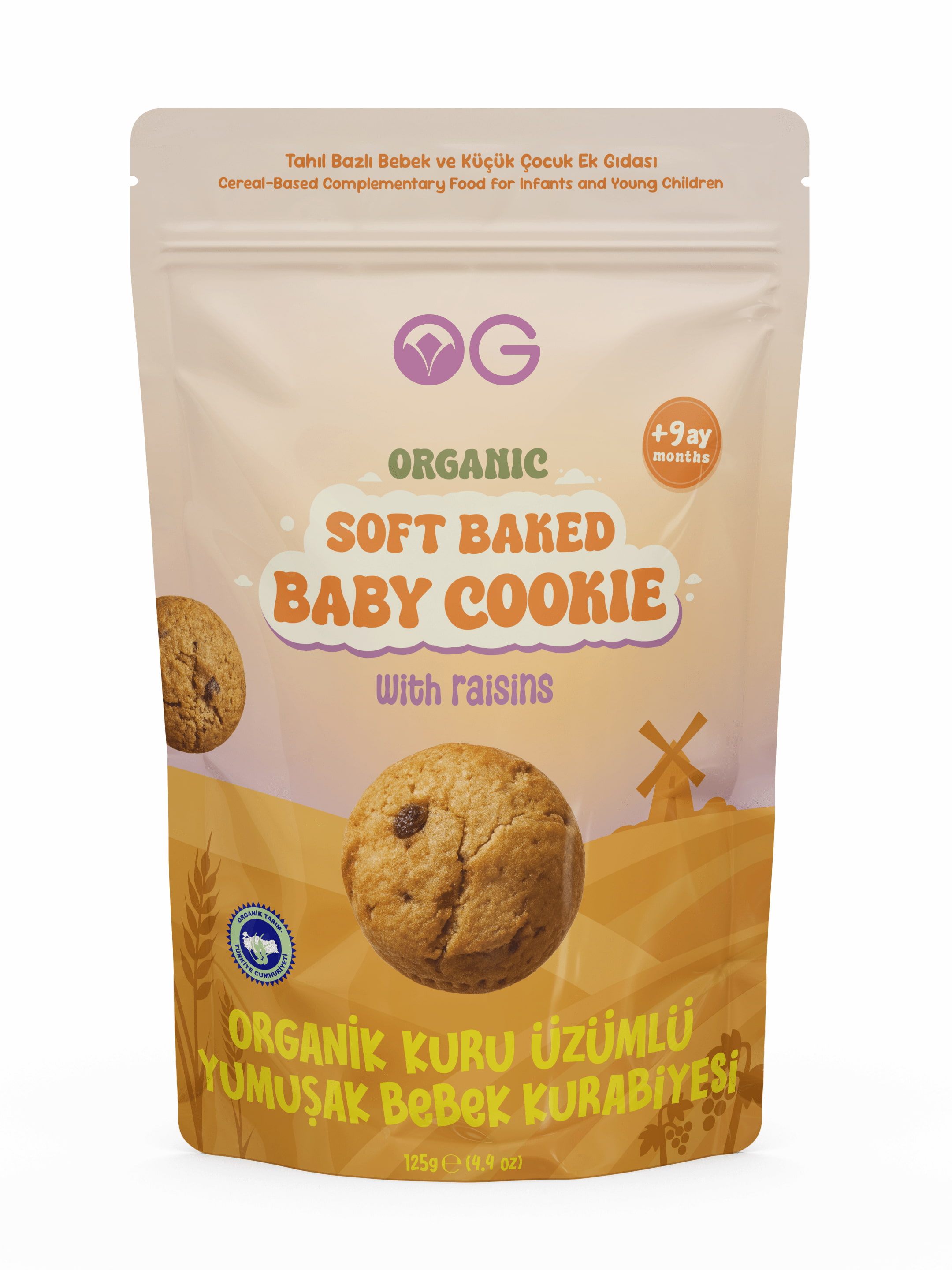 Organik Gurmem Organik Kuru Üzümlü Yumuşak Bebek Kurabiyesi 125 Gr